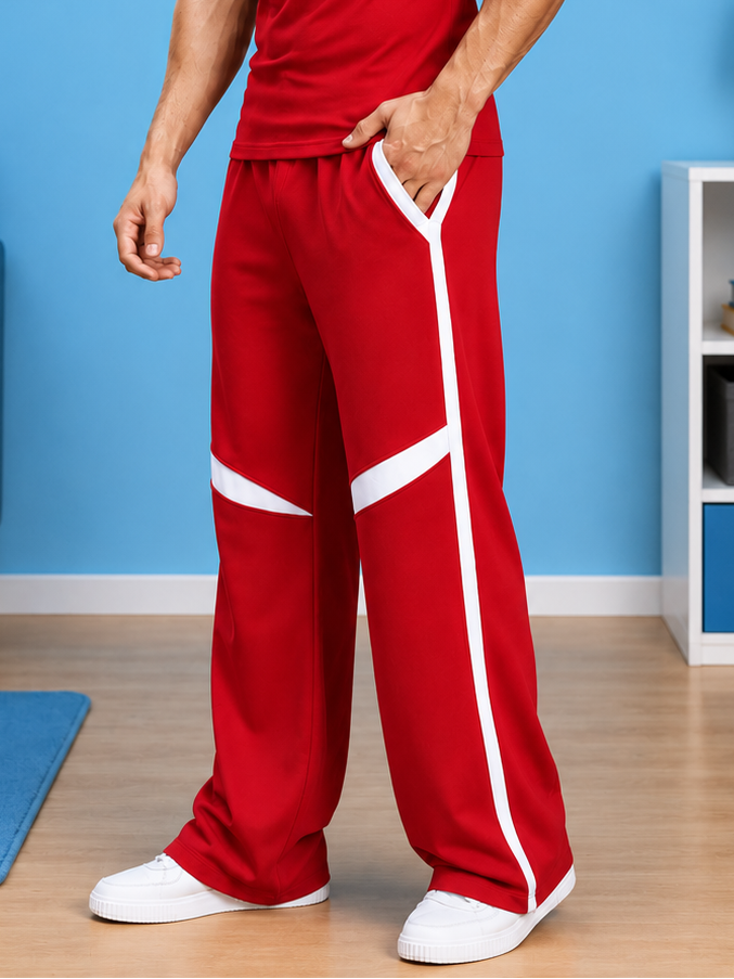 ROSTER RELAXED FIT JOGGERS RED WHITE