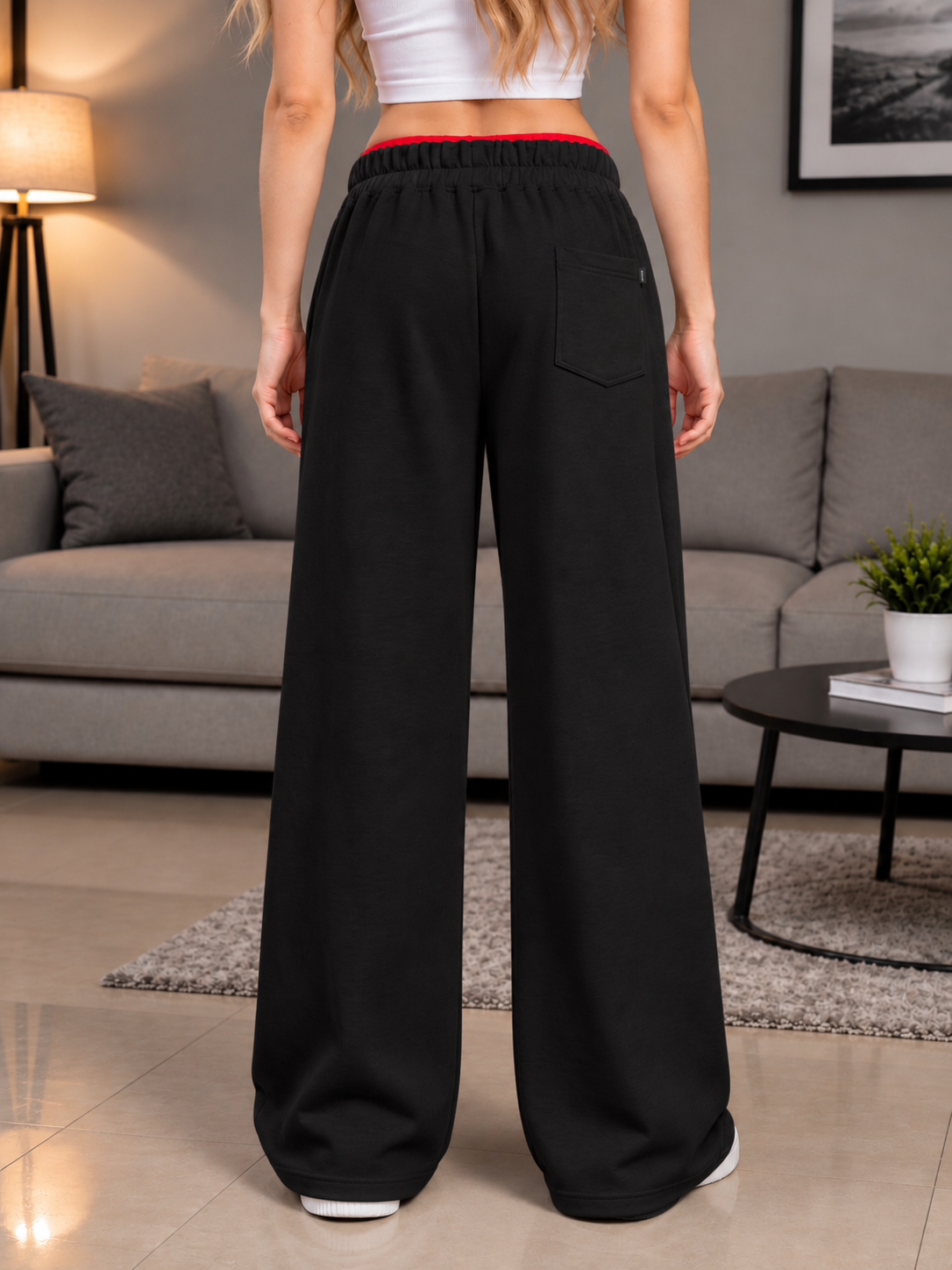 WOMEN SNOW STREETWEAR BAGGY JOGGERS BLACK
