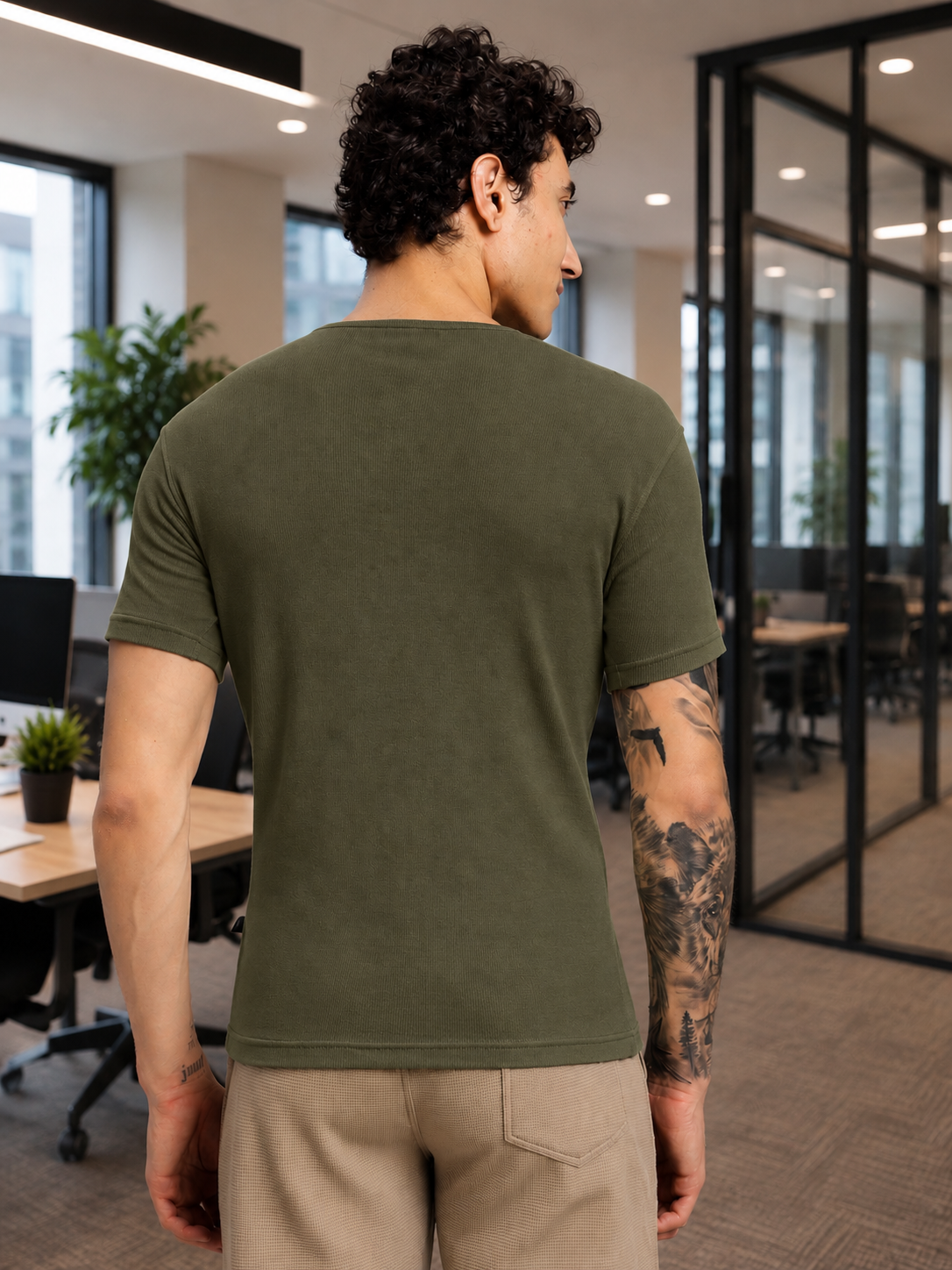 SPEARMINT VECTOR T-SHIRT OLIVE GREEN