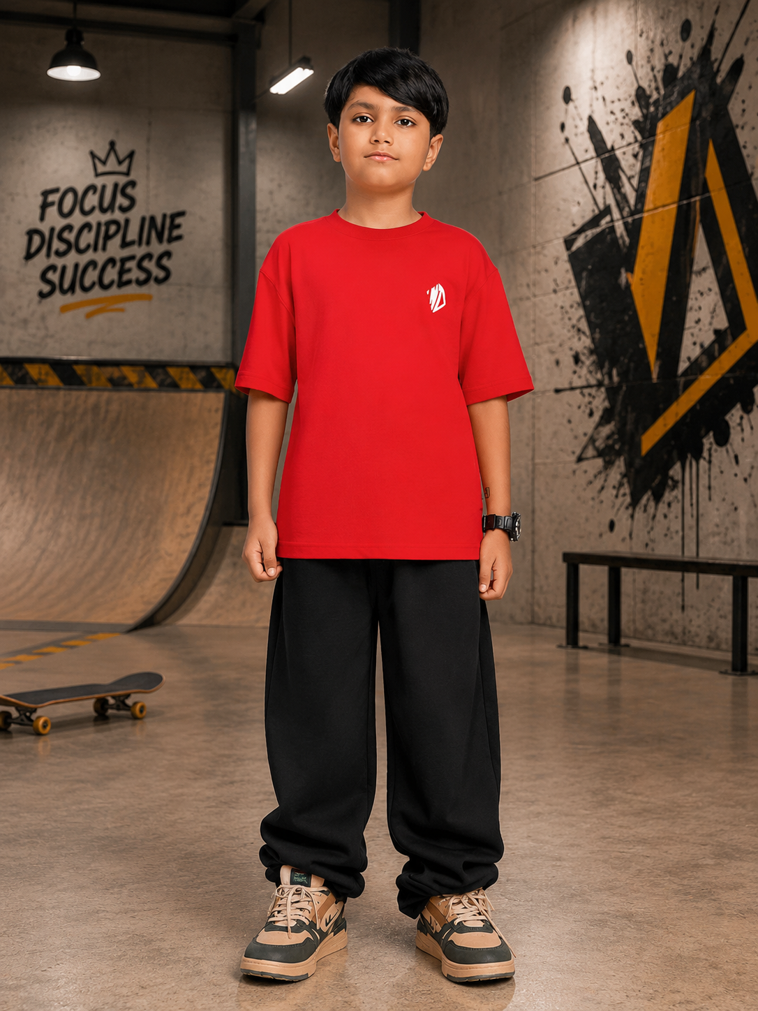 NEO STREET DROP T-SHIRT FOR BOYS GIRLS RED