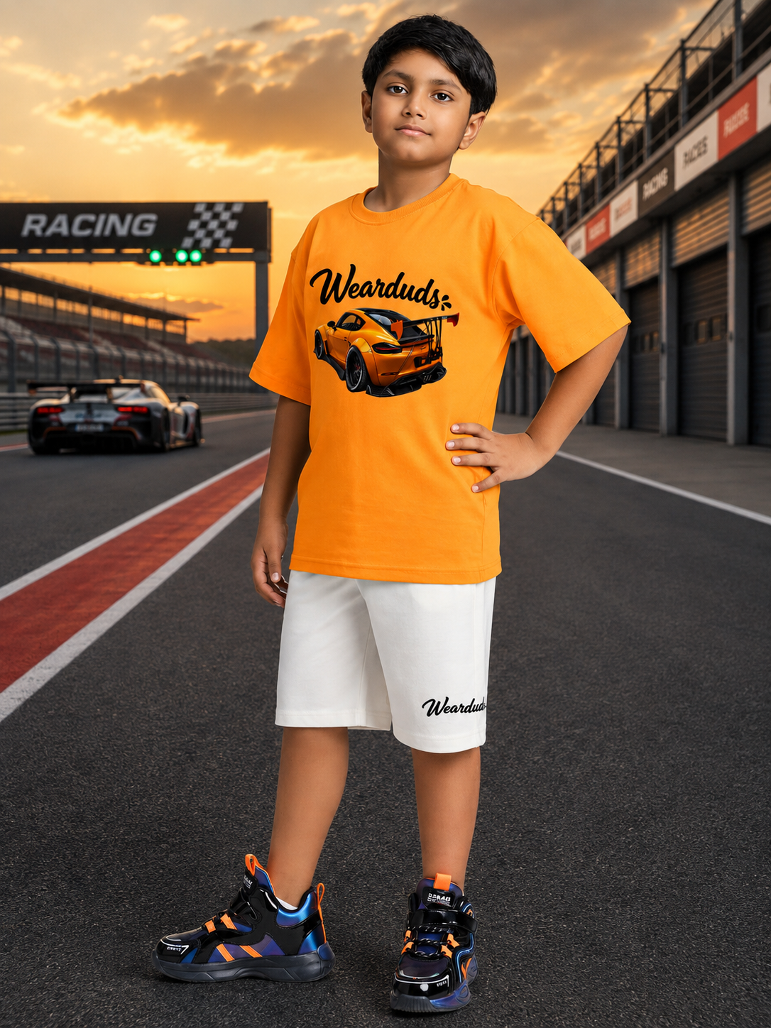 GRAPHIC CAR CASUAL T-SHIRT FOR BOYS GIRLS YELLOW