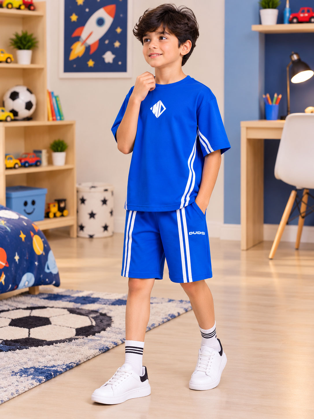 OUTLOOK HALF CO-ORD FOR BOYS GIRLS BLUE