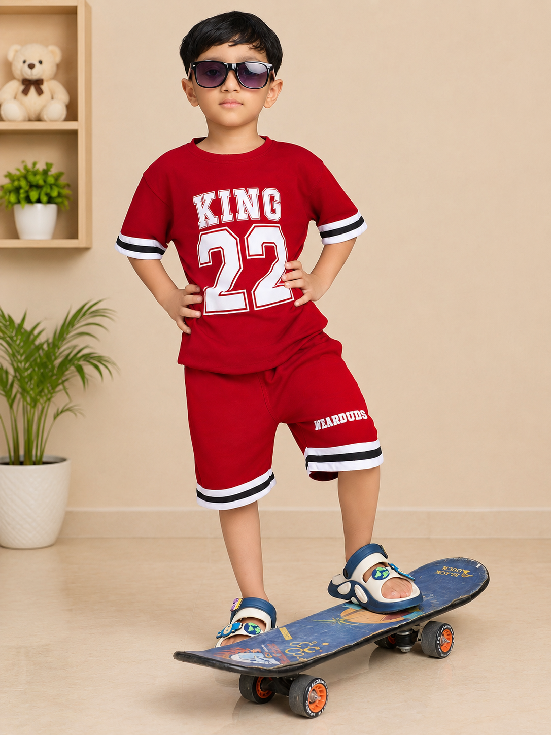 KING 22 VARSITY CO-ORD SET FOR BOYS GIRLS RED