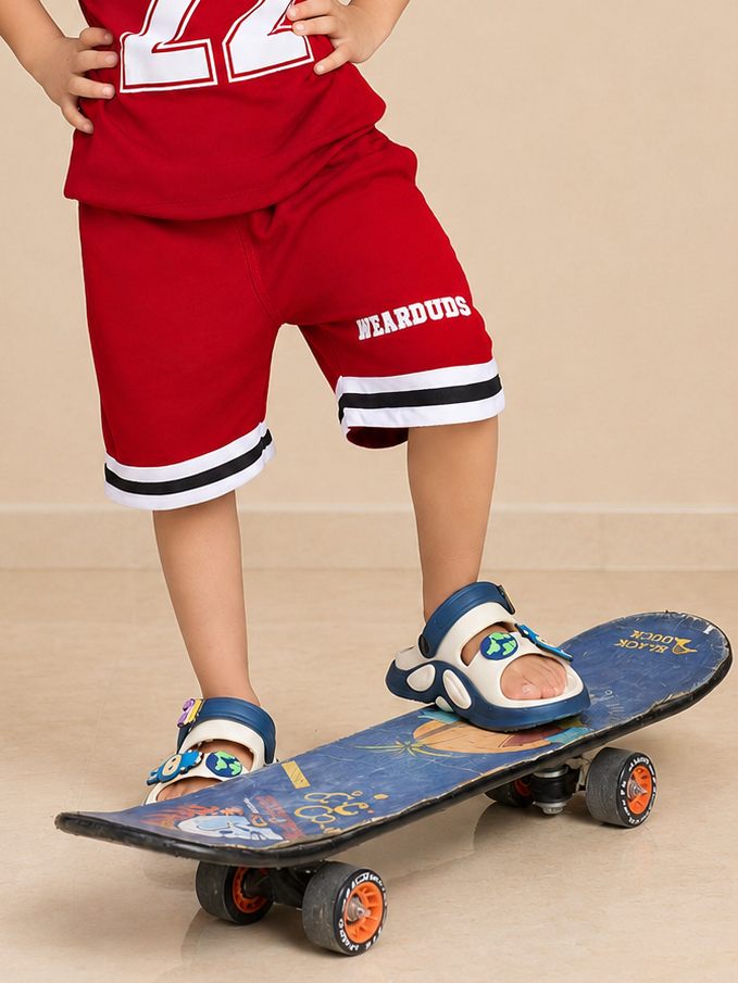 KING 22 VARSITY COOL SHORTS FOR BOYS GIRLS RED
