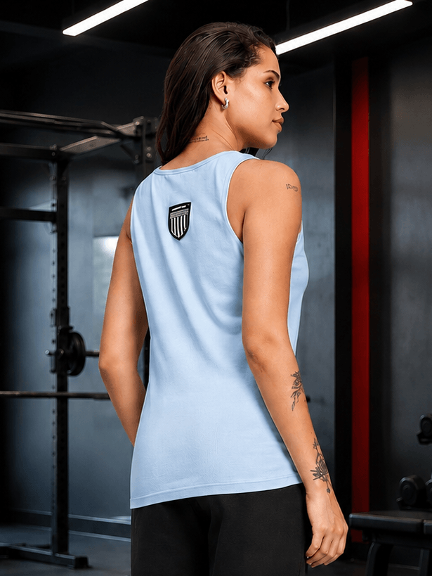 WOMEN EASY WEAR VEST GYM T-SHIRT SKY BLUE