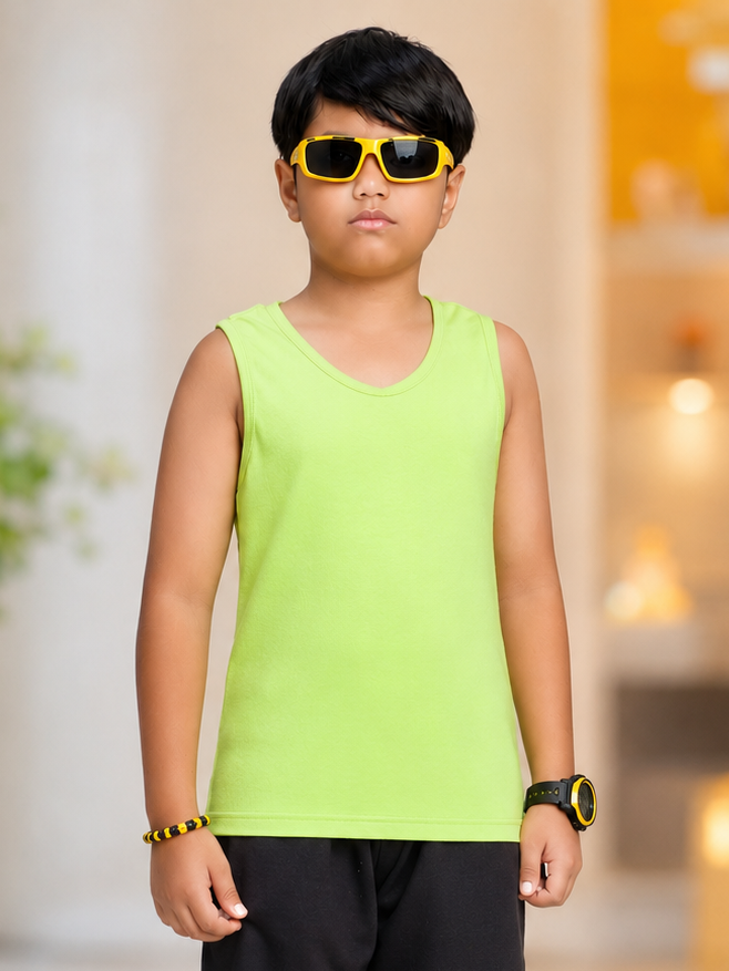 EASY WEAR VEST T-SHIRT FOR BOYS GIRLS NEON GREEN