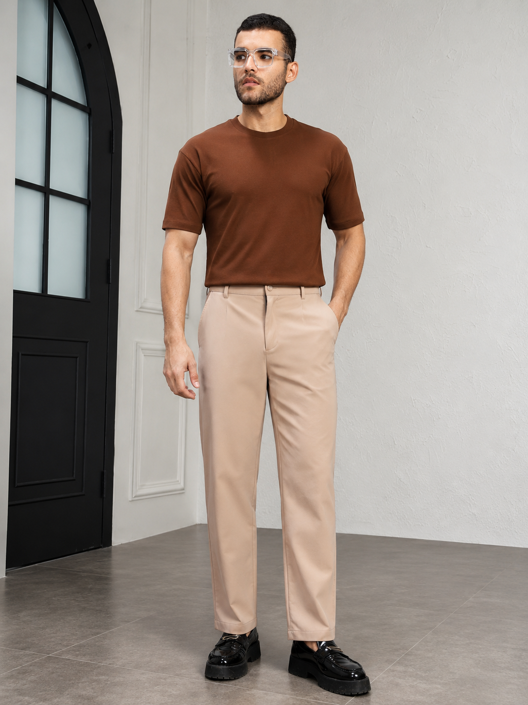 HIGH-FLEX TAILORED PANTS BEIGE