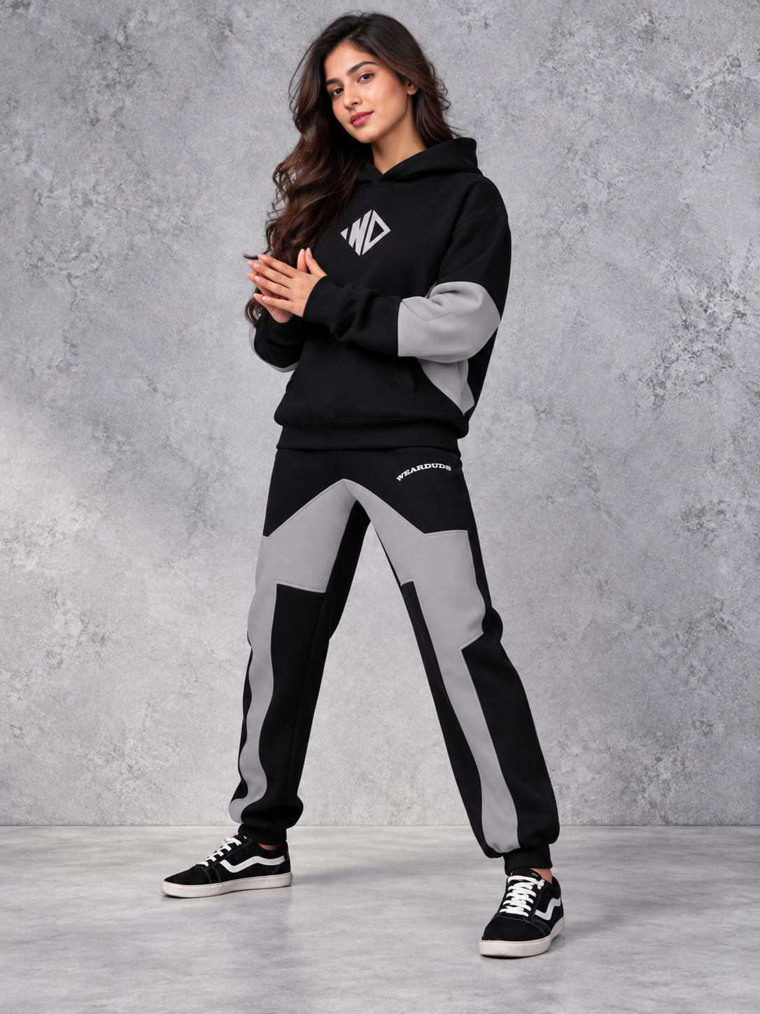 WOMEN WD GORBCORE FLEECE CARGO PANT BLACK GREY