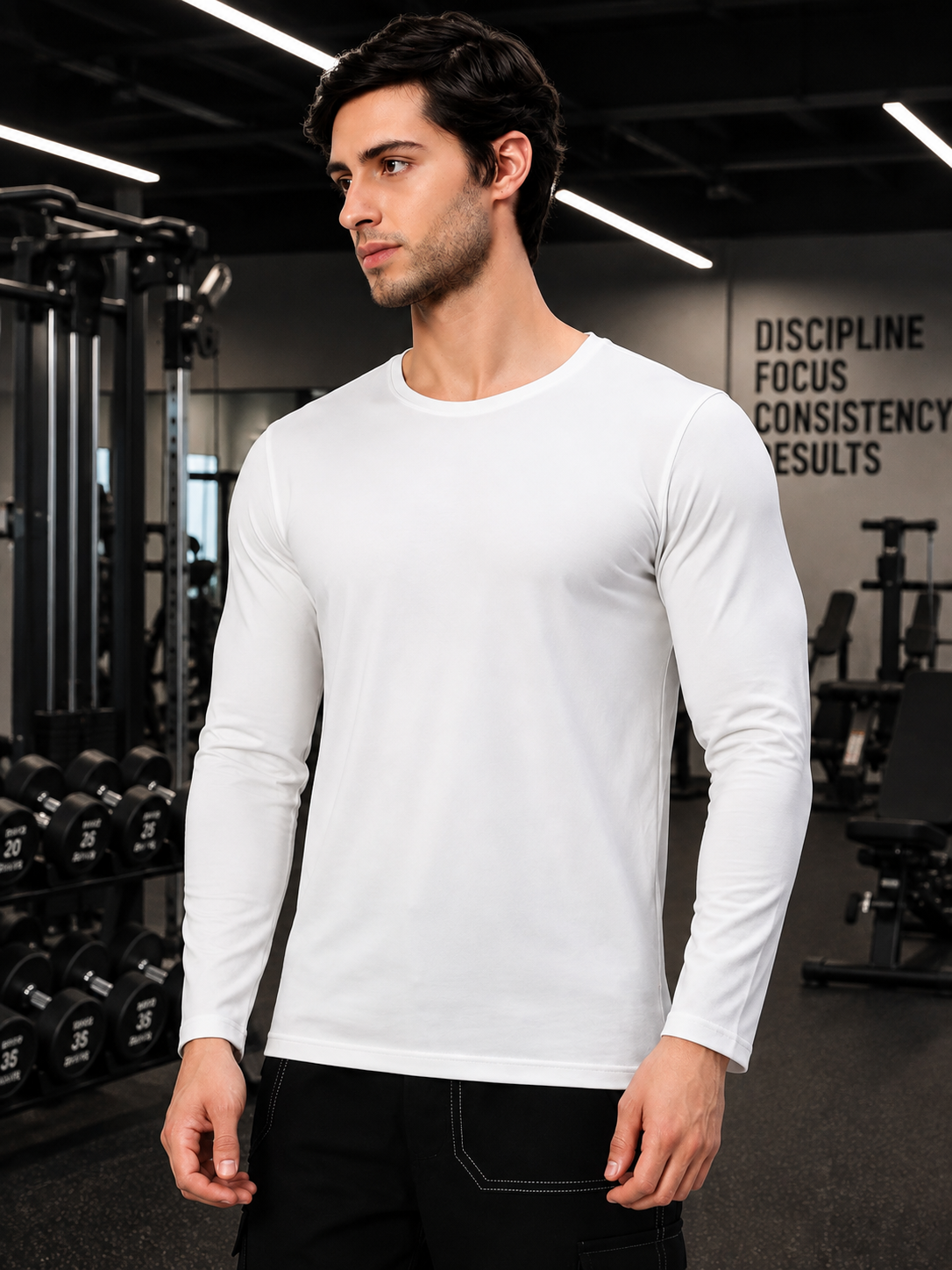 OMNI SLIM FIT SWEATSHIRT WHITE