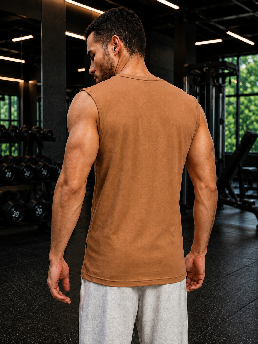 LEVELUP GAMER SLEEVELESS T-SHIRT BROWN