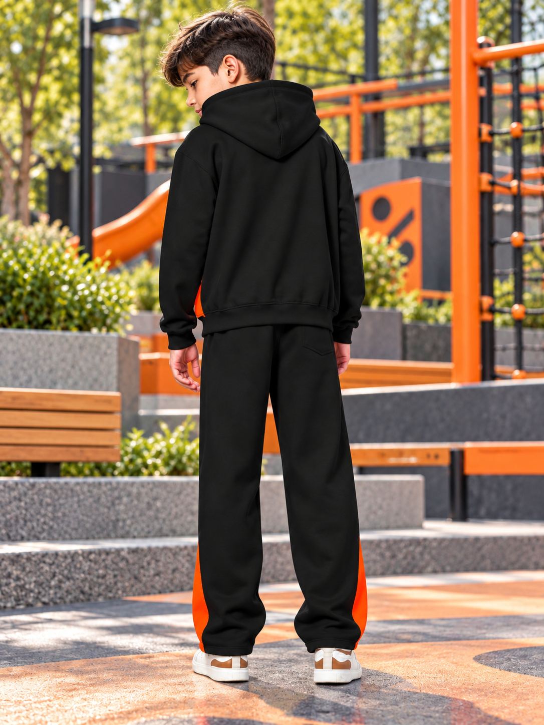 WORLDWIDE FLEECE CO-ORD FOR KIDS BLACK