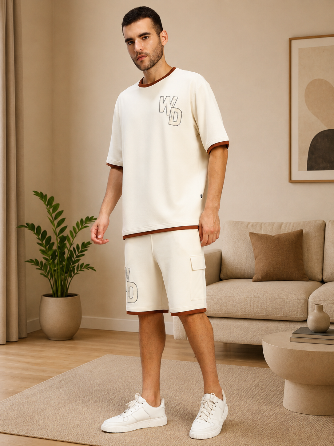 DOWNTOWN RELAXED FIT CO-ORD SET WHITE