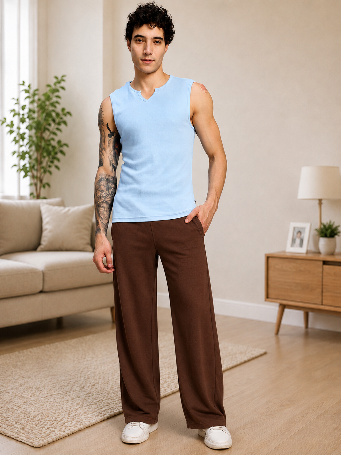 OMEGA FLOW WIDE FIT JOGGERS BROWN