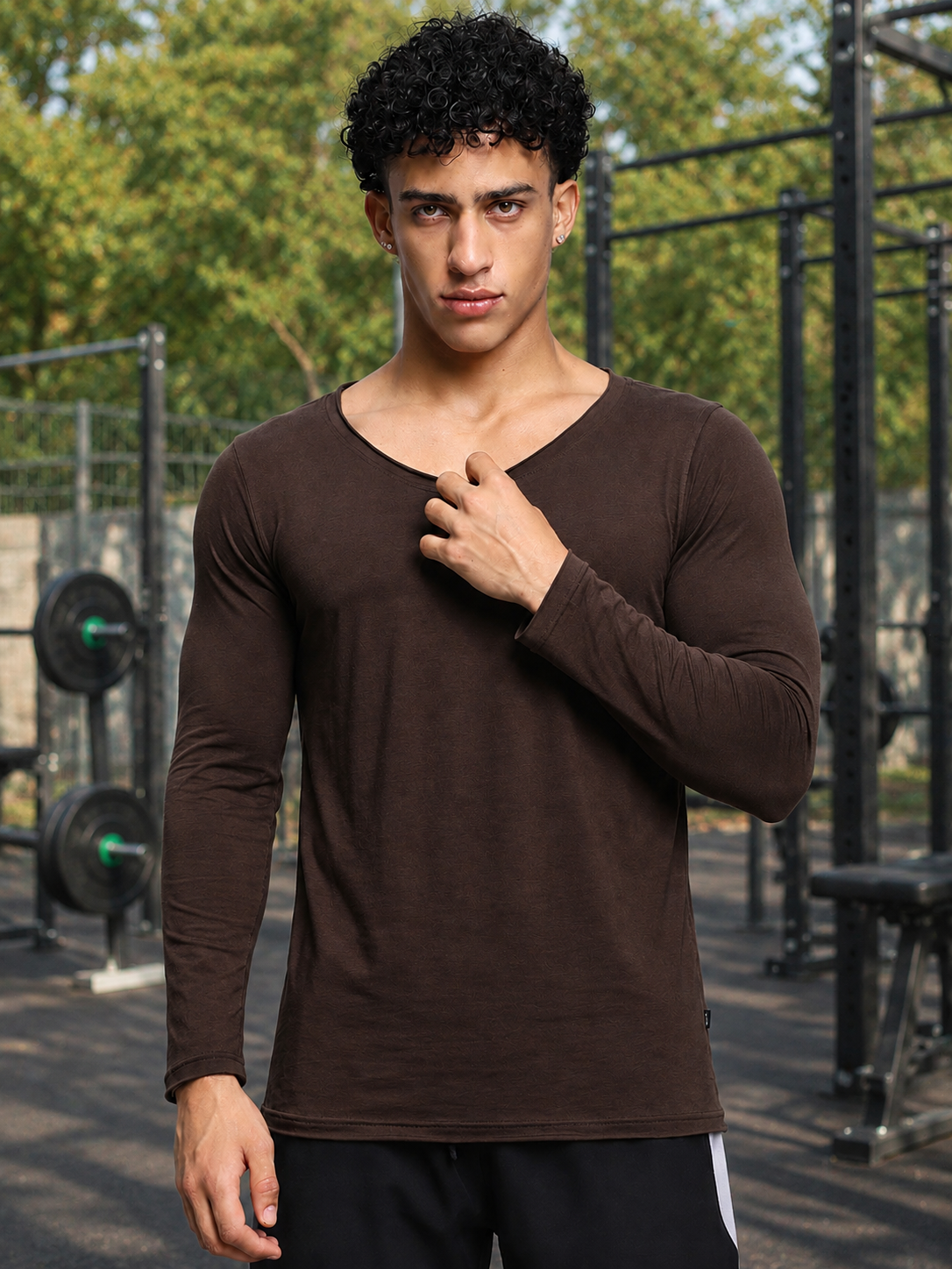 JOEL SLIM FIT SWEATSHIRT IN BROWN