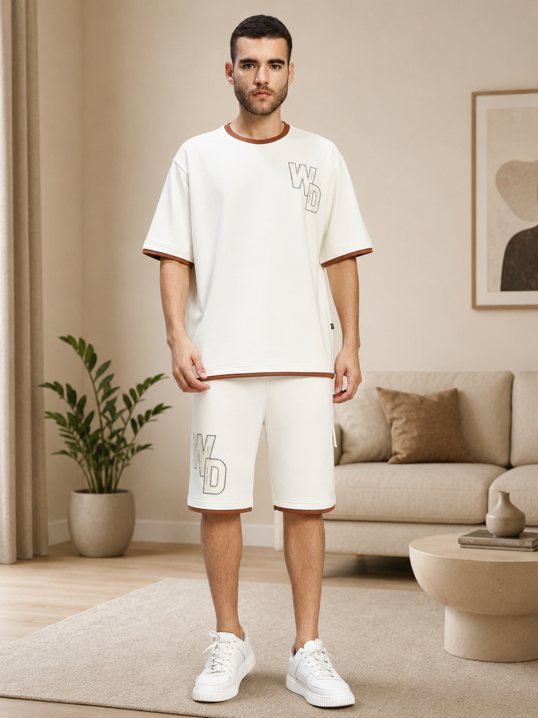 DOWNTOWN RELAXED FIT CO-ORD SET WHITE