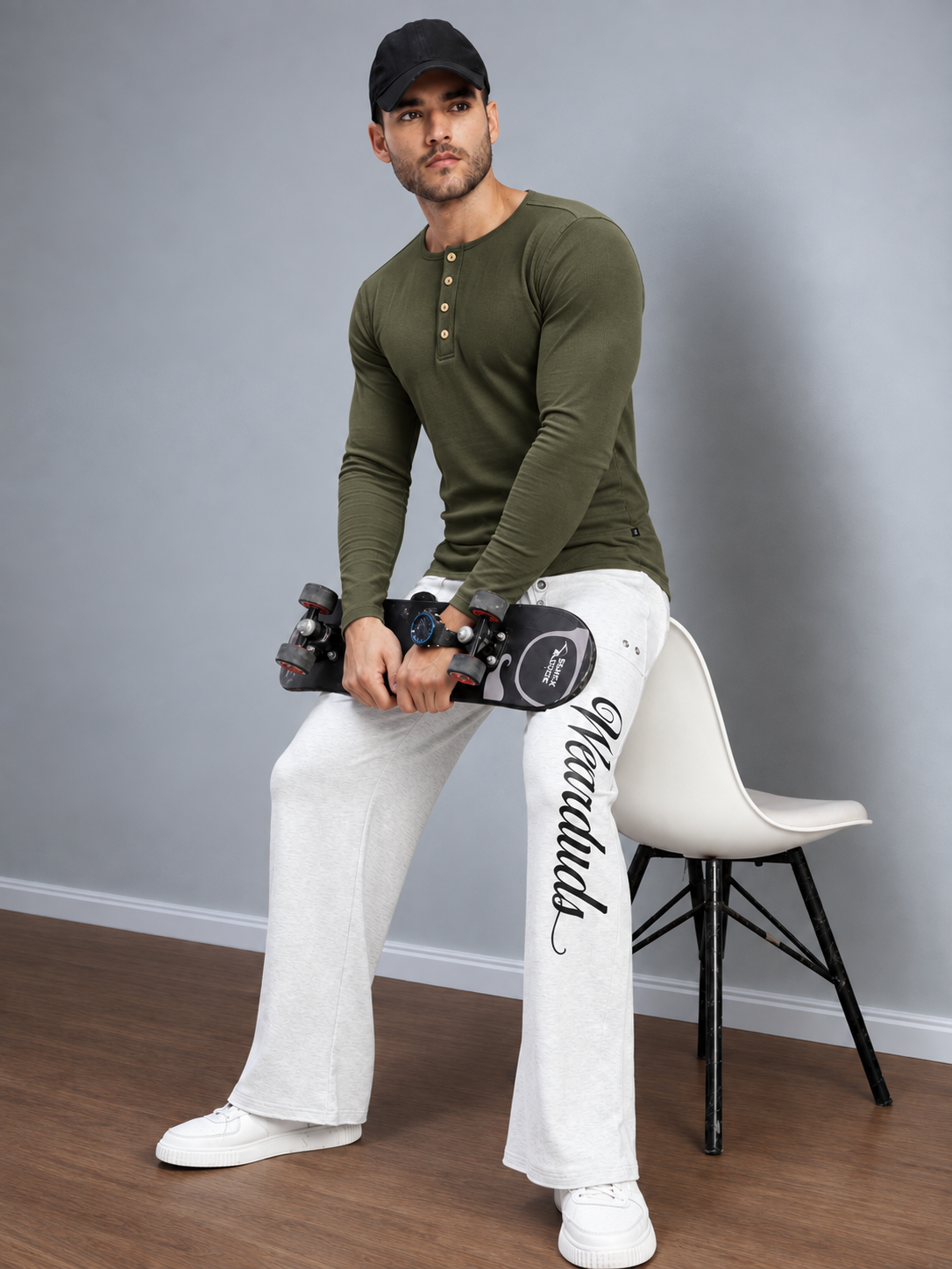 ATHLETIC FIT BUTTON-UP OLIVE GREEN