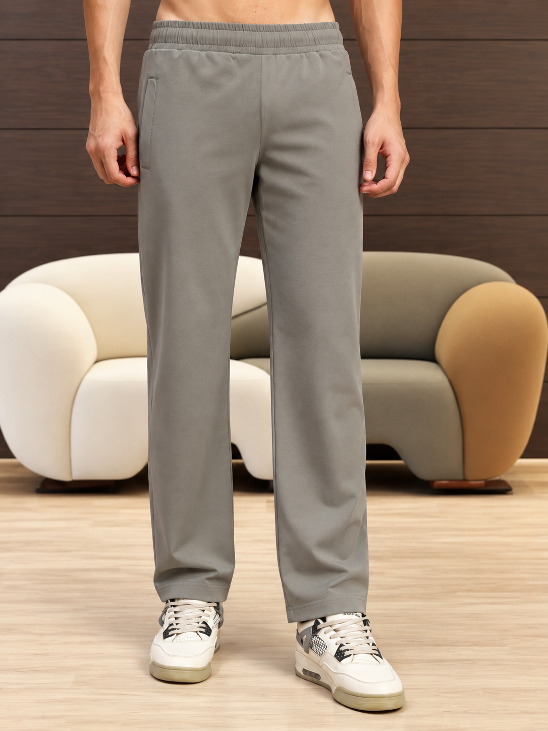 ESSENTIAL FLEX FIT CASUAL PANTS GREY