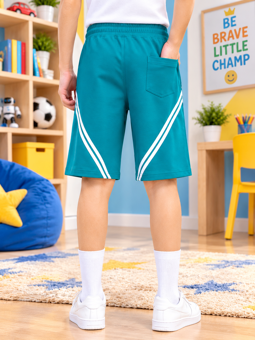 STAR JUMPER SHORTS FOR BOYS GIRLS TEAL