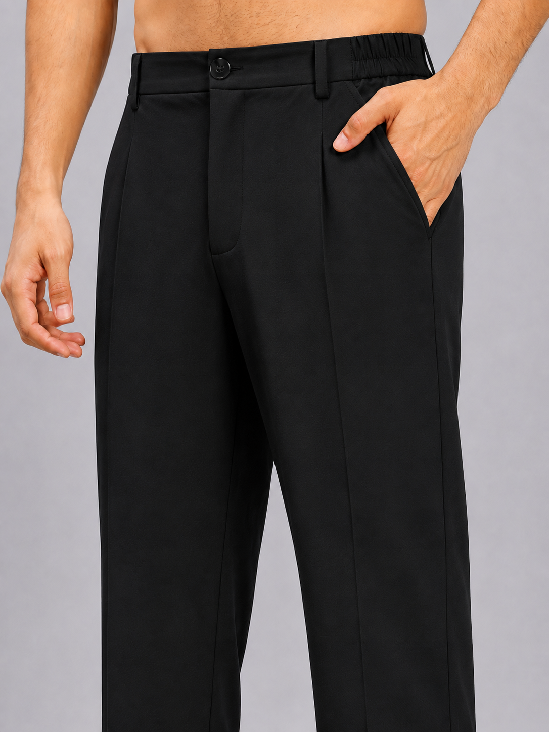 HIGH-FLEX TAILORED PANTS DARK BLACK
