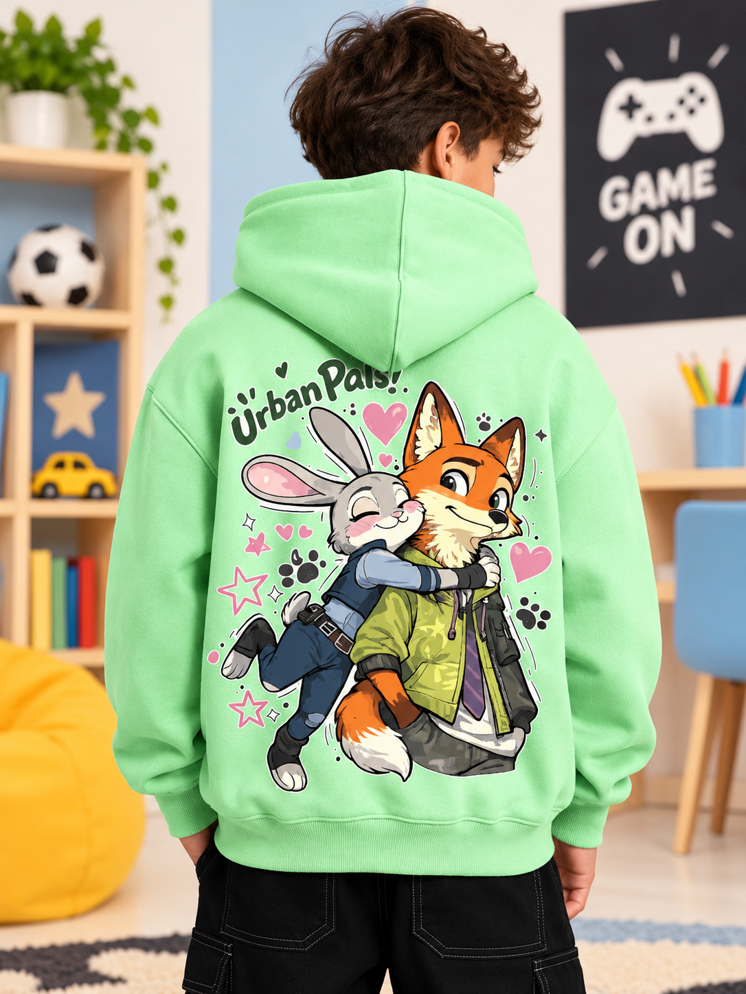 JUDY NICK ZOOTOPIA FLEECE HOODIE KIDS GREEN