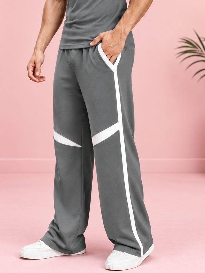 ROSTER RELAXED FIT JOGGERS GREY WHITE