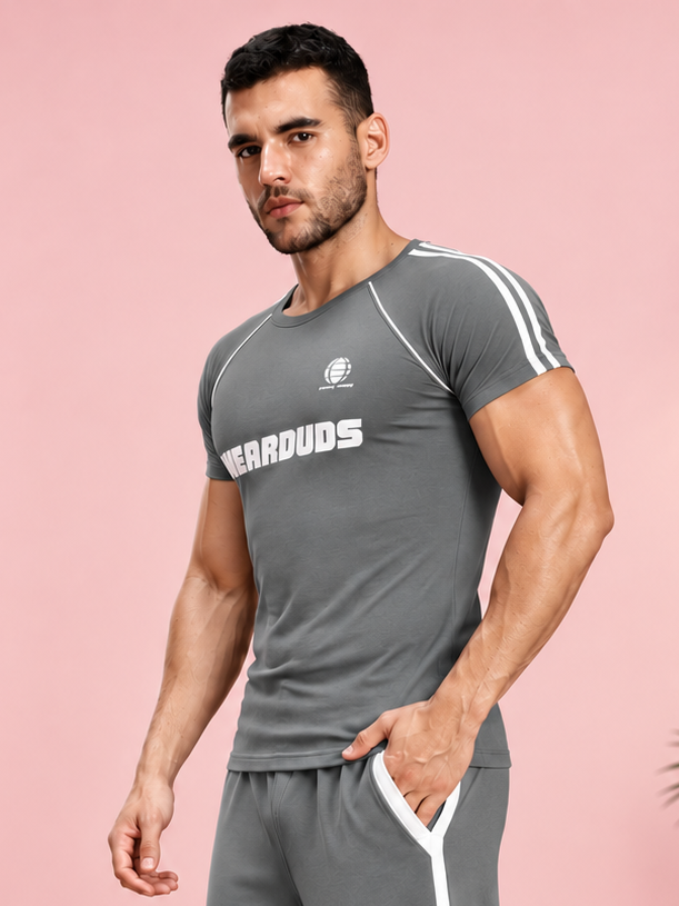 ROSTER RELAXED FIT T-SHIRT GREY WHITE
