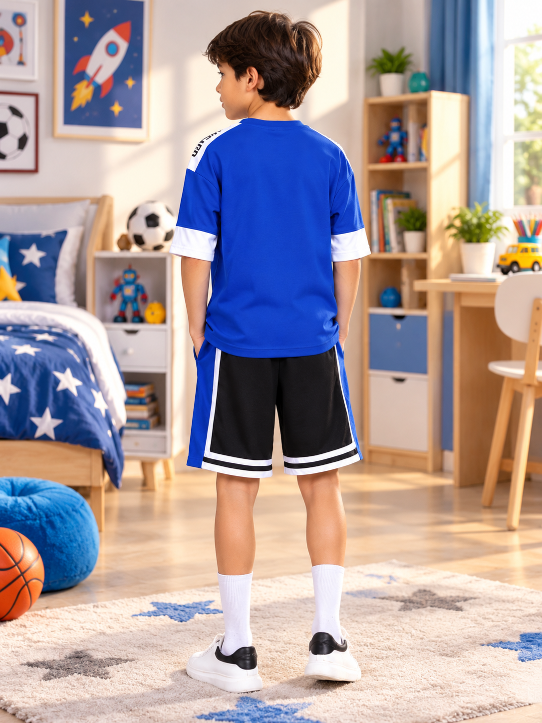 CHALLENGE OVER-SIZED T-SHIRT FOR BOYS GIRLS ROYAL BLUE