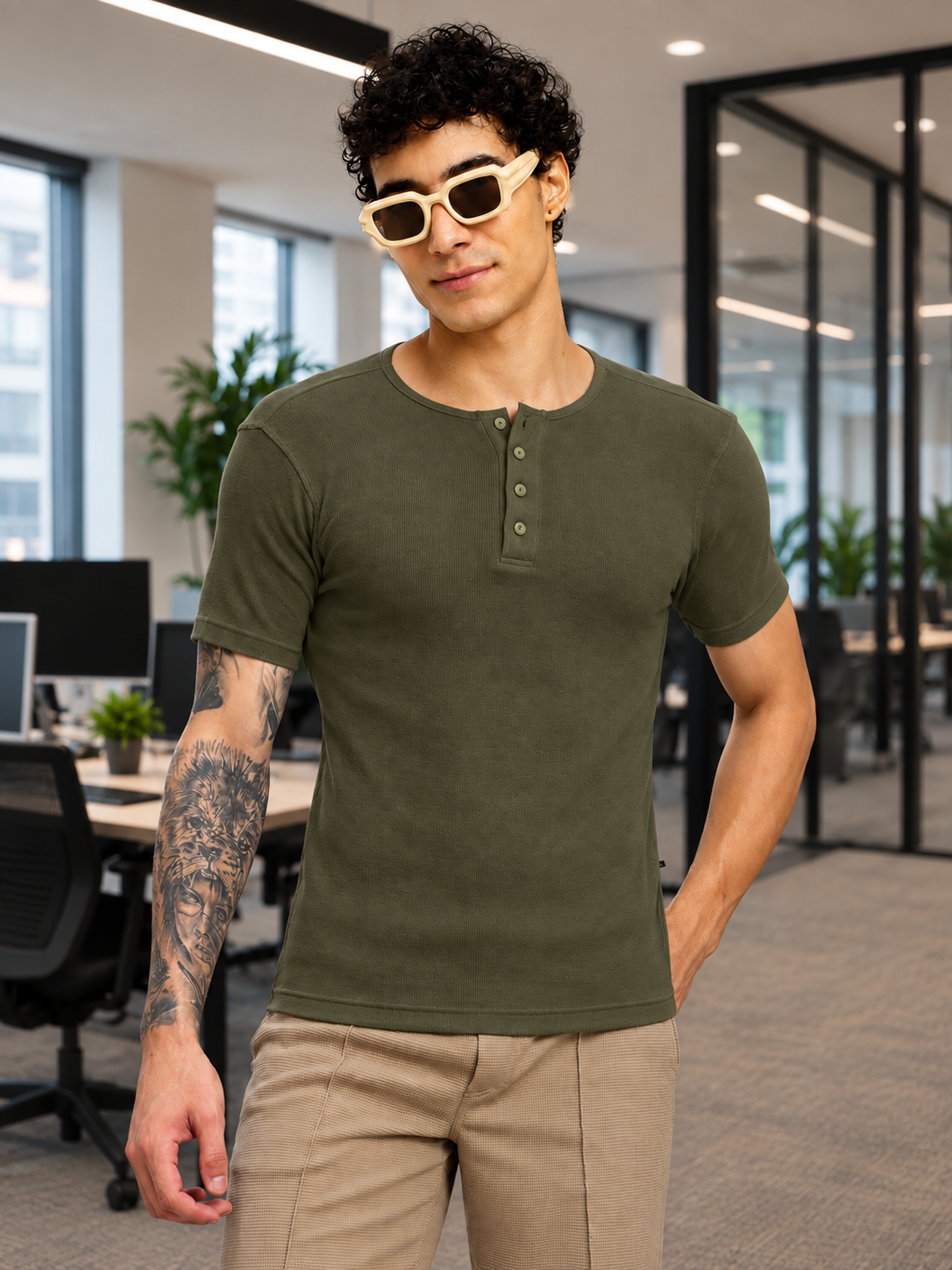 SPEARMINT VECTOR T-SHIRT OLIVE GREEN