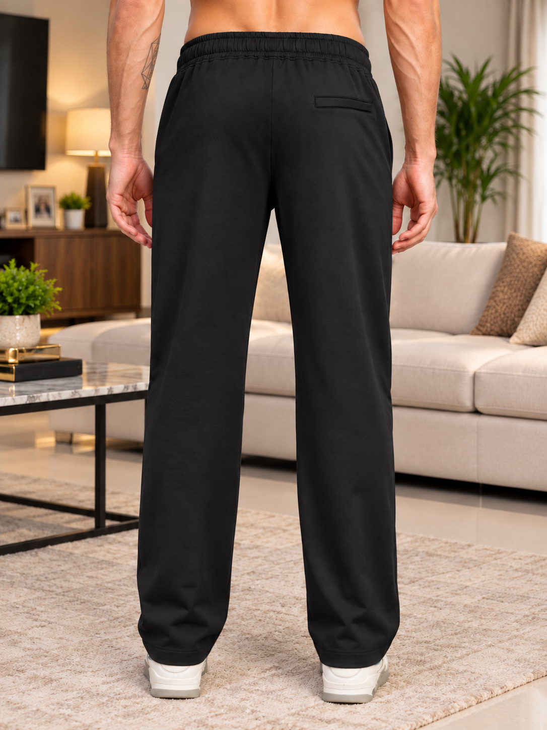 WAISTBOARD SMART CASUAL PANTS BLACK