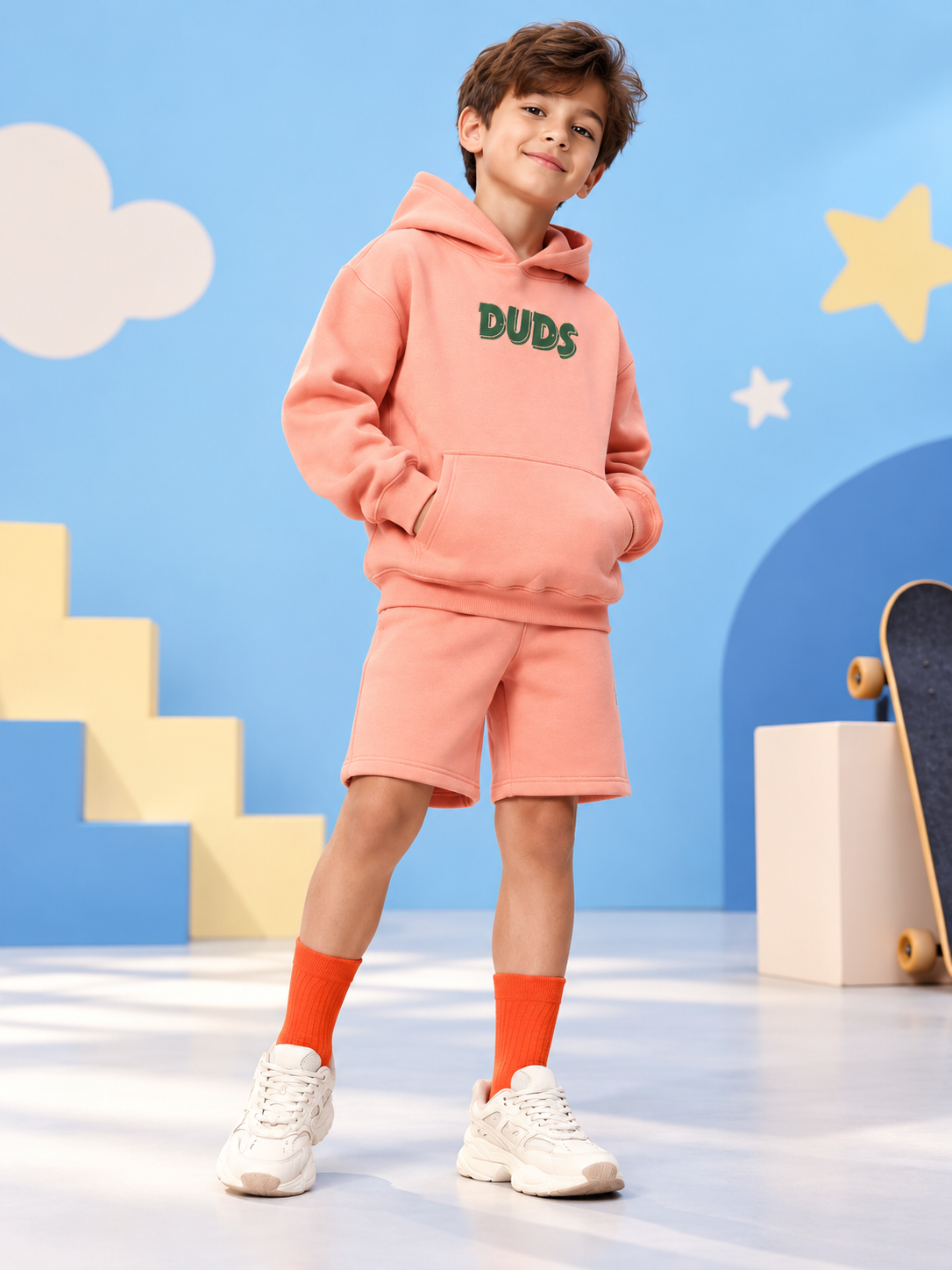 JUDY NICK ZOOTOPIA FLEECE CO-ORD KIDS PEACH