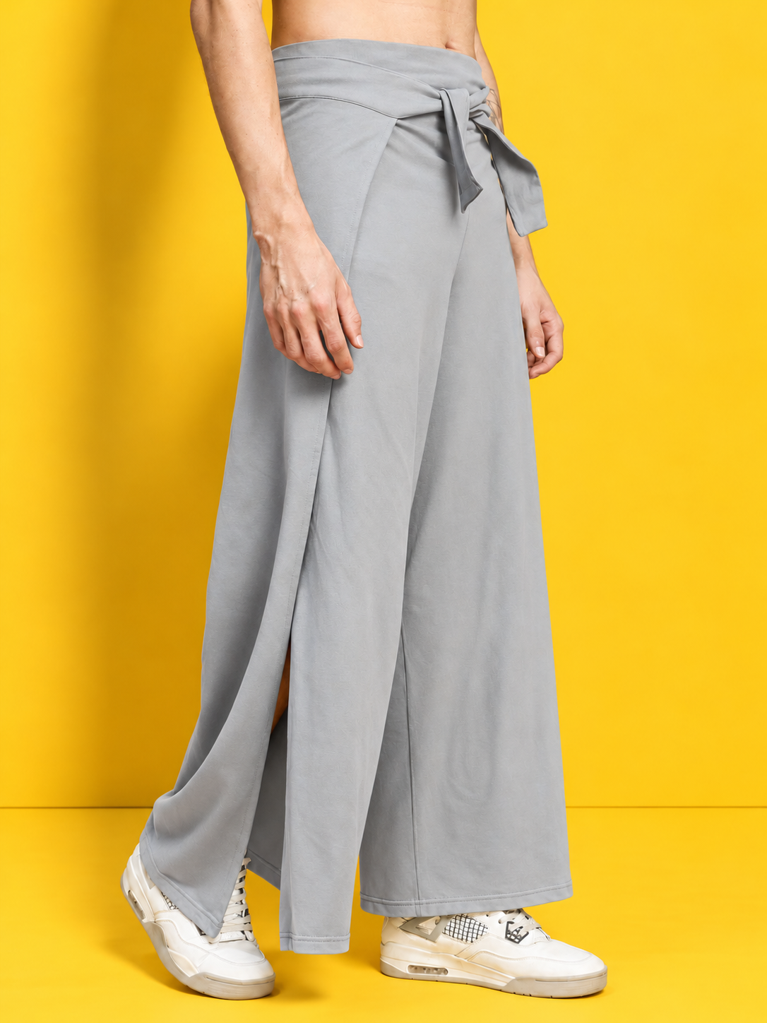 WIDE LEG FLOWY LOUNGE JOGGERS GREY