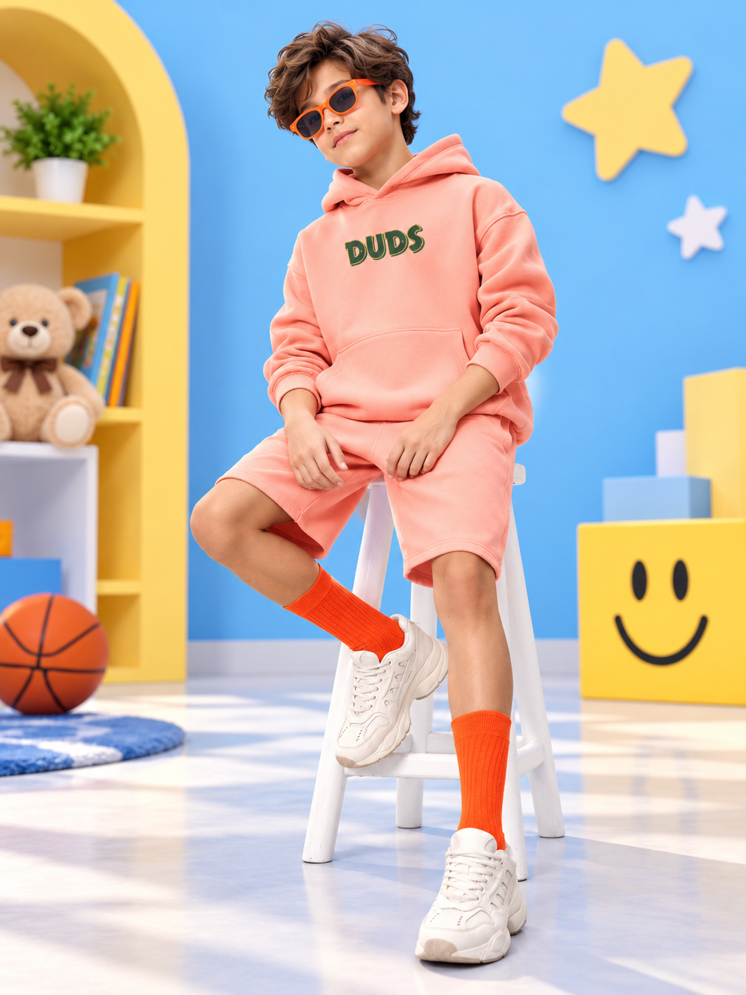 JUDY NICK ZOOTOPIA FLEECE CO-ORD KIDS PEACH
