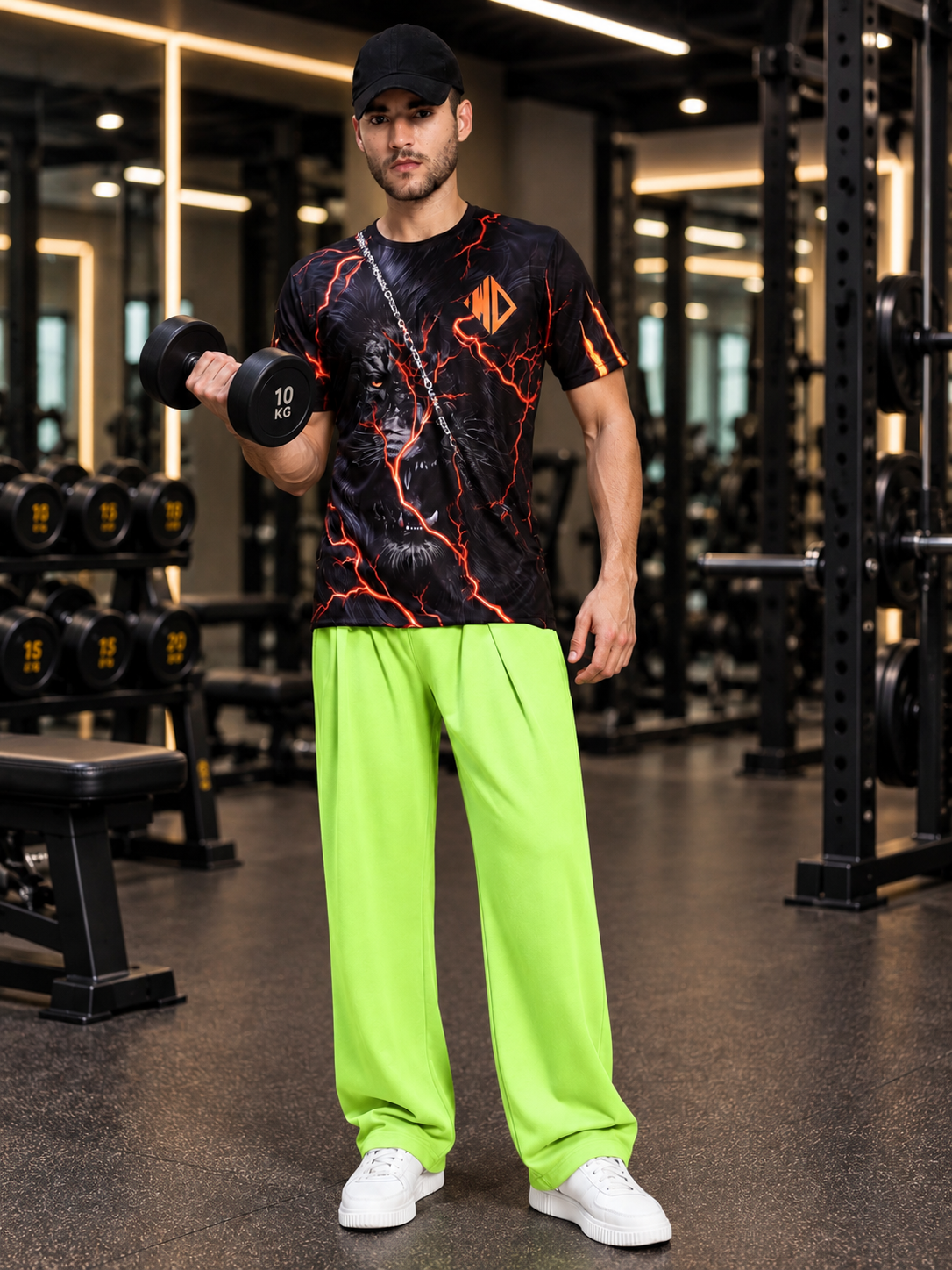 DRAPE TAILORED FIT JOGGERS NEON GREEN