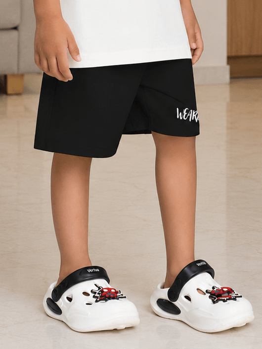 EARPHONE GRAPHIC SHORTS FOR BOYS GIRLS BLACK
