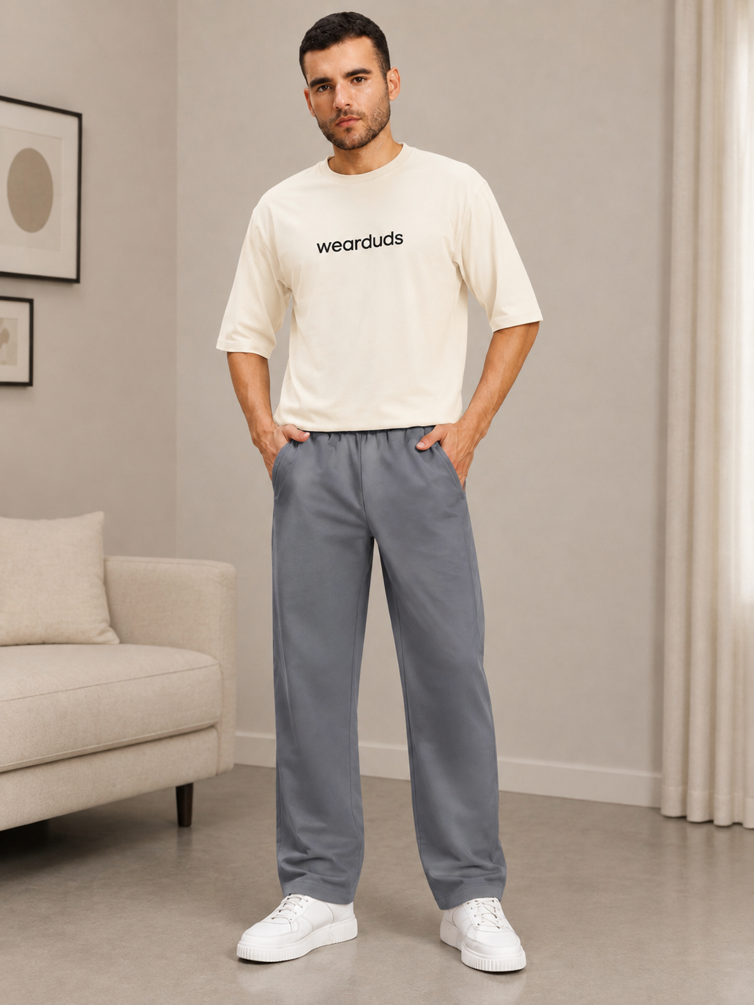 ATHLETIC DRESS TRACK TROUSERS GREY