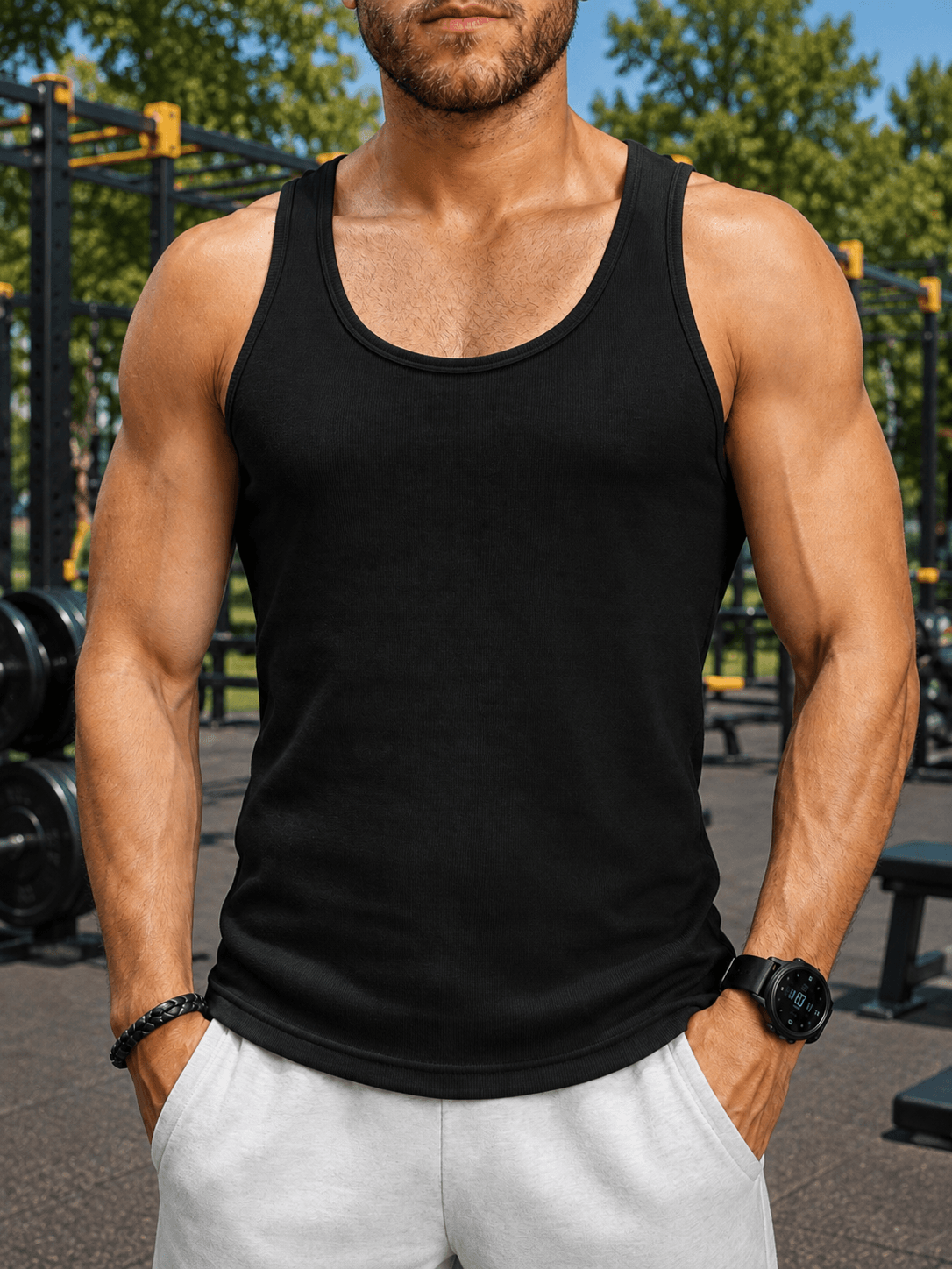 WEARDUDS Shop EASY WEAR VEST GYM T-SHIRT BLACK for a sleek sporty look, perfect for workouts, gym sessions, casual outings, and everyday styling.