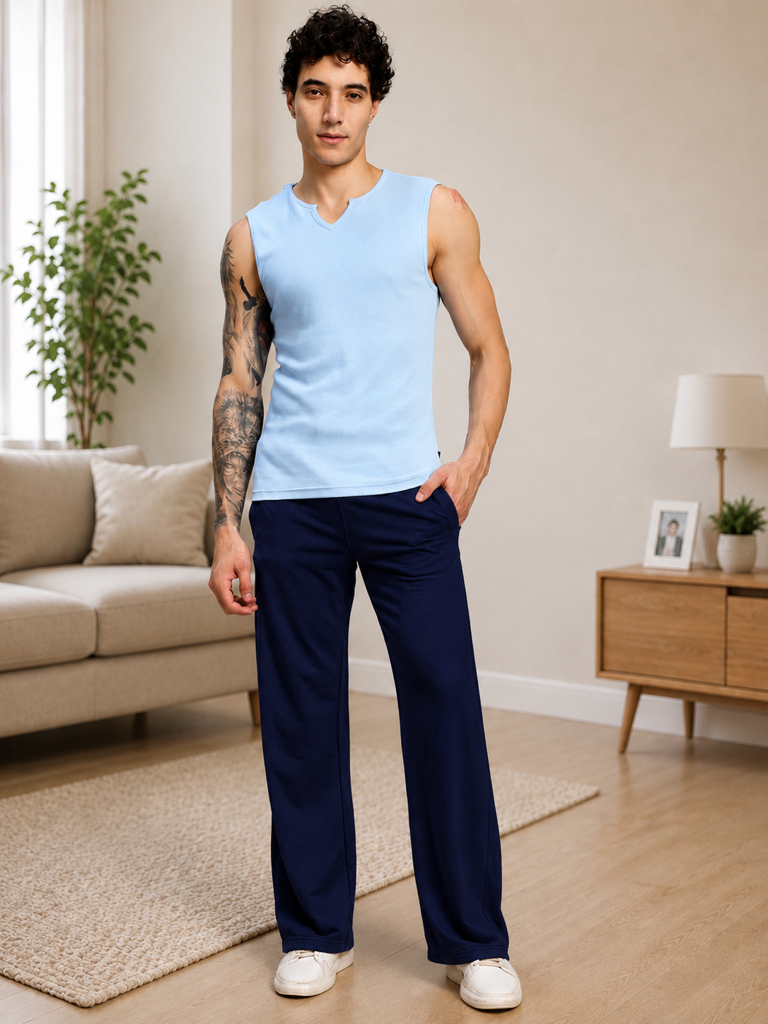 OMEGA FLOW WIDE FIT JOGGERS BLUE