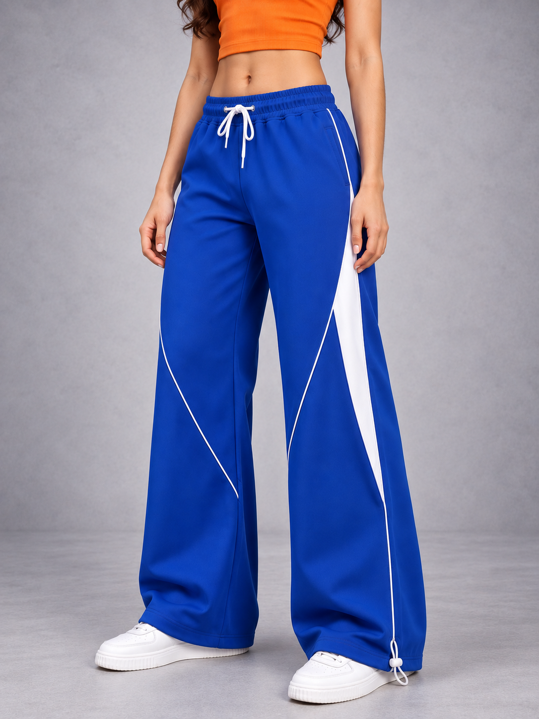 WOMEN BOLD ELECTRIC RELAXED-FIT JOGGERS BLUE
