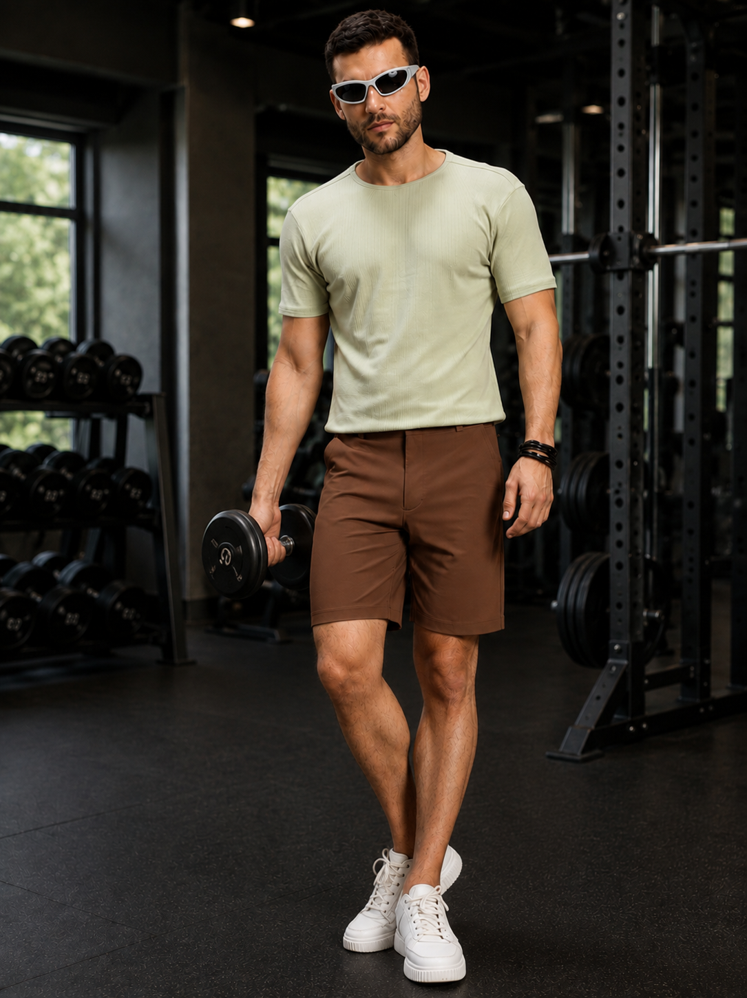 SMART CASUAL TOBACCO REGULAR SHORTS DARK BROWN