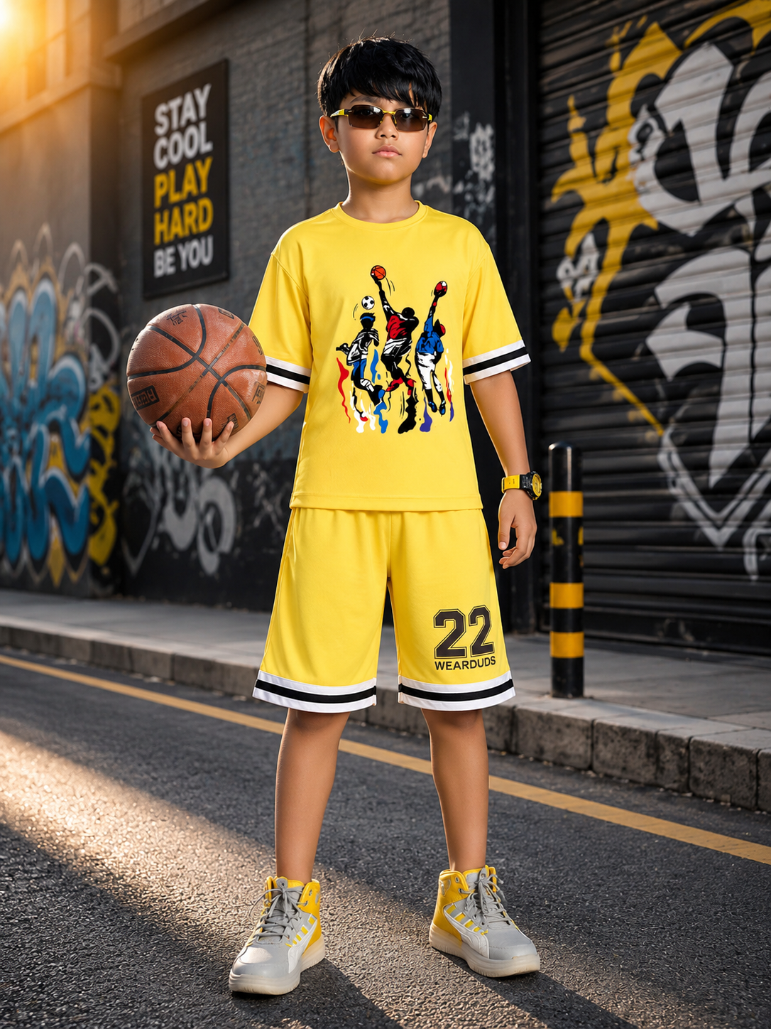 THE STREET CO-ORD SET FOR BOYS GIRLS YELLOW
