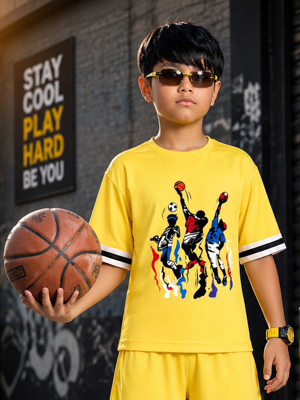 THE STREET T-SHIRT FOR BOYS GIRLS YELLOW