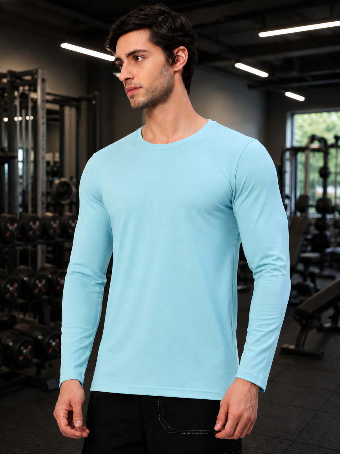 OMNI SLIM FIT SWEATSHIRT SKY BLUE