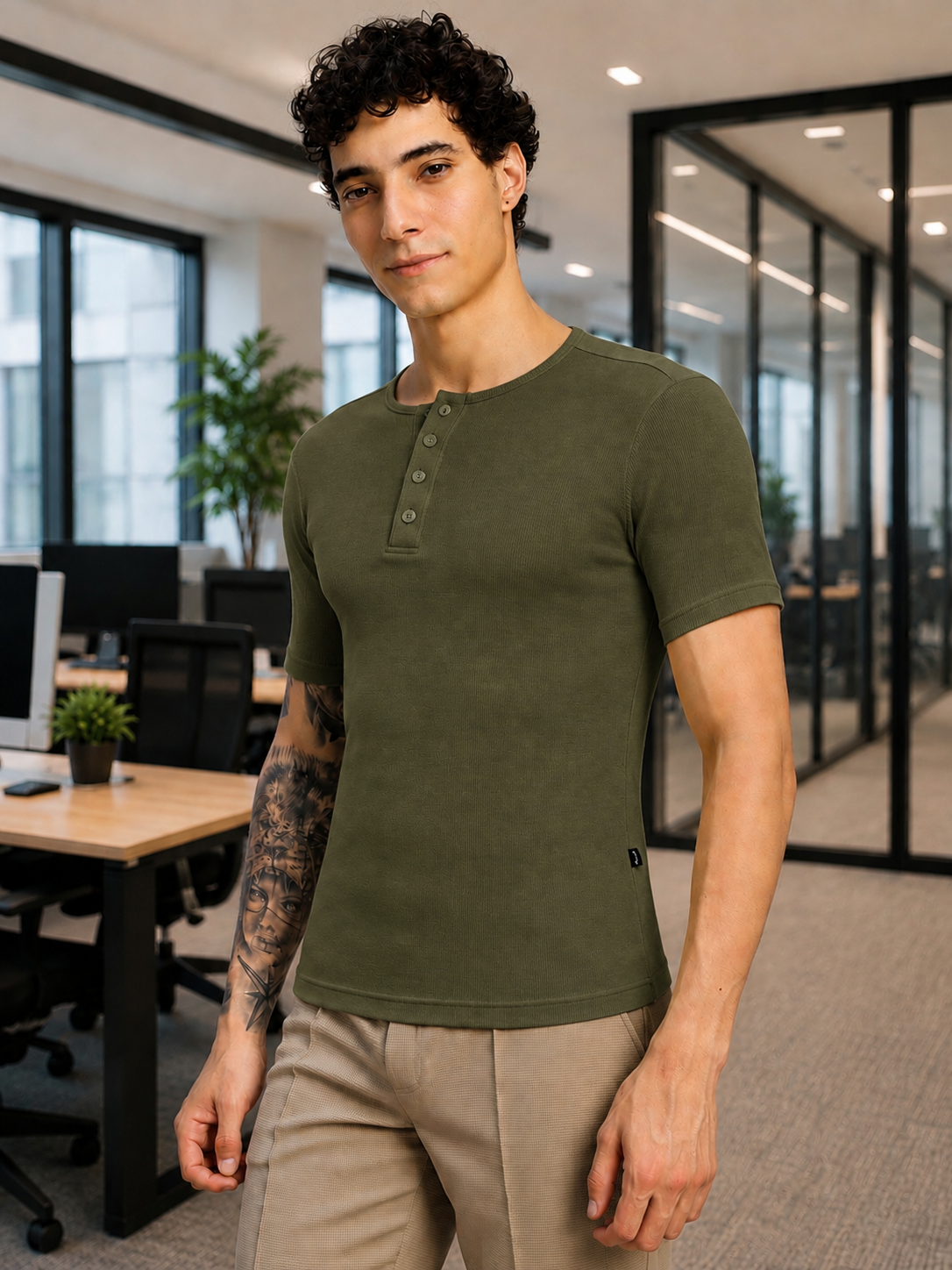 SPEARMINT VECTOR T-SHIRT OLIVE GREEN