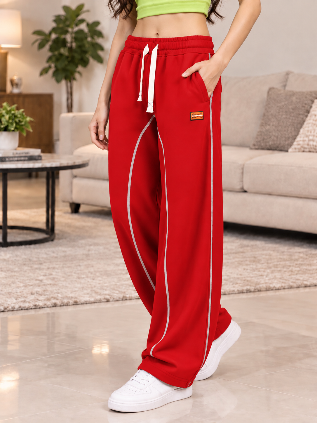 WOMEN BEAT MODE FIT JOGGERS RED