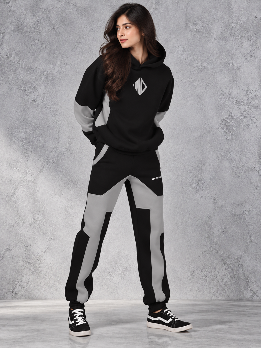 WOMEN WD GORBCORE FLEECE CARGO PANT BLACK GREY