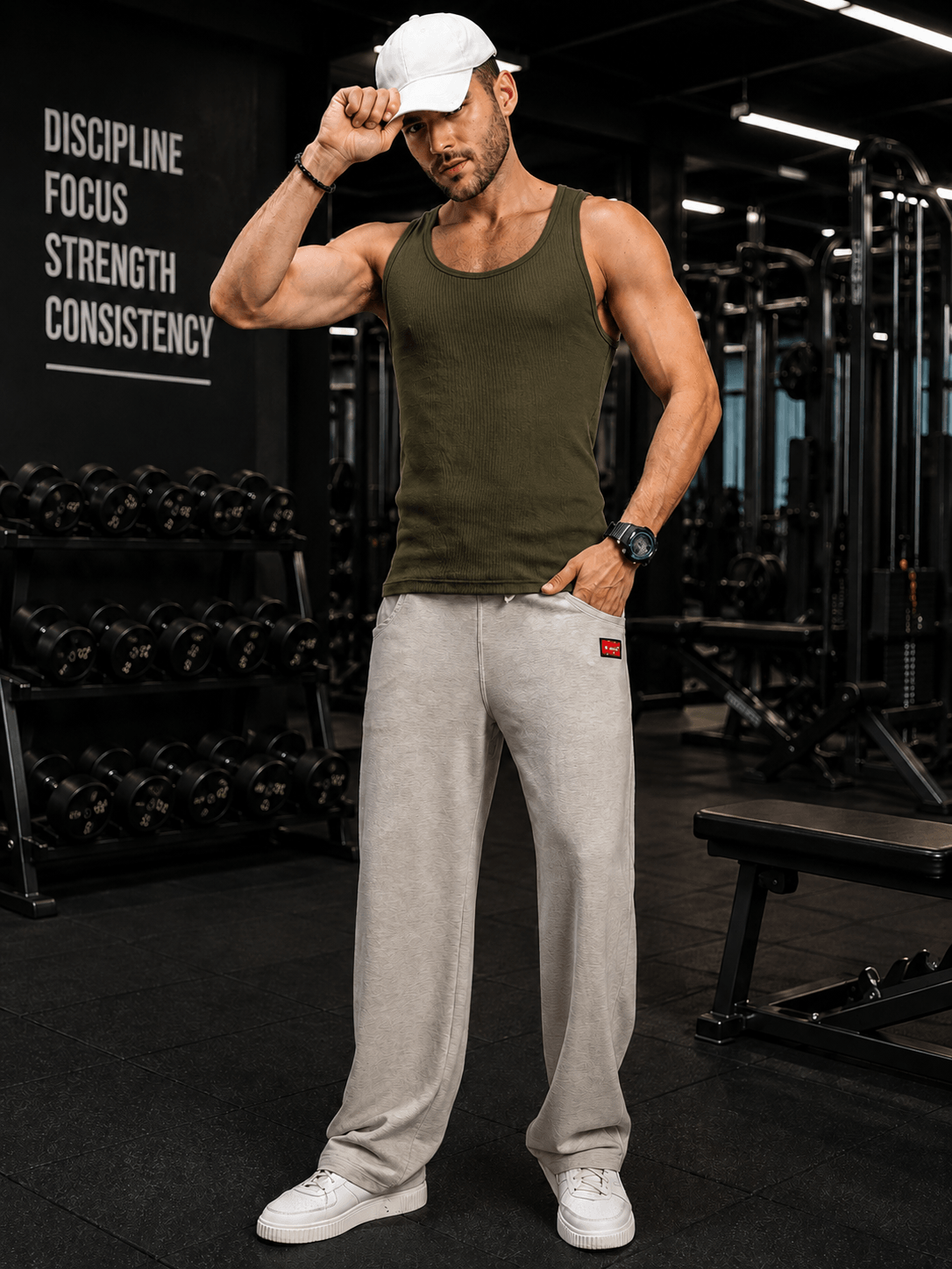 WEARDUDS Shop EASY WEAR VEST GYM T-SHIRT OLIVE GREEN for a trendy sporty look, perfect for workouts, gym sessions, casual outings, and everyday wear.