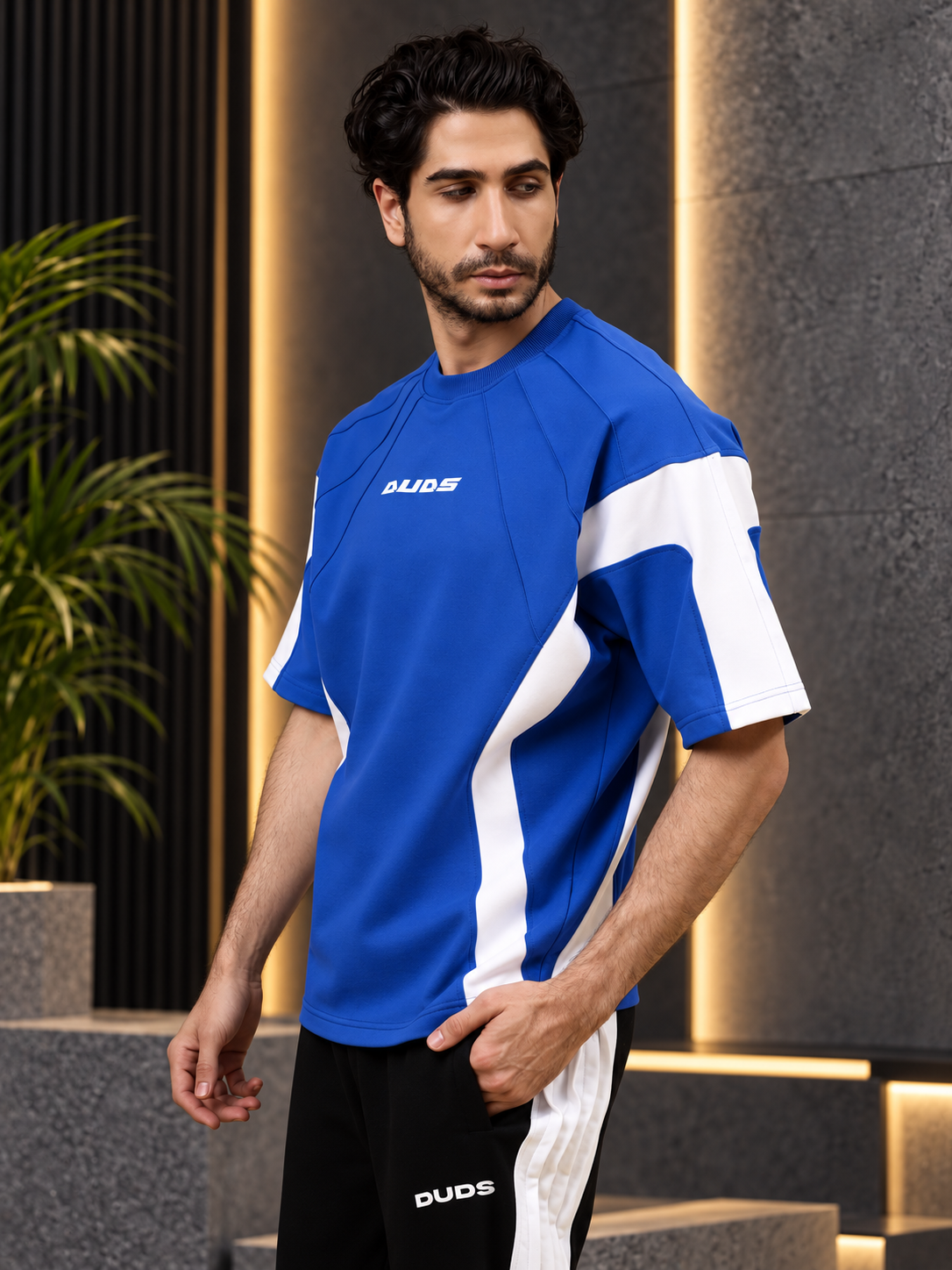 WILD FORCE OVER-SIZED T-SHIRT ROYAL BLUE WHITE