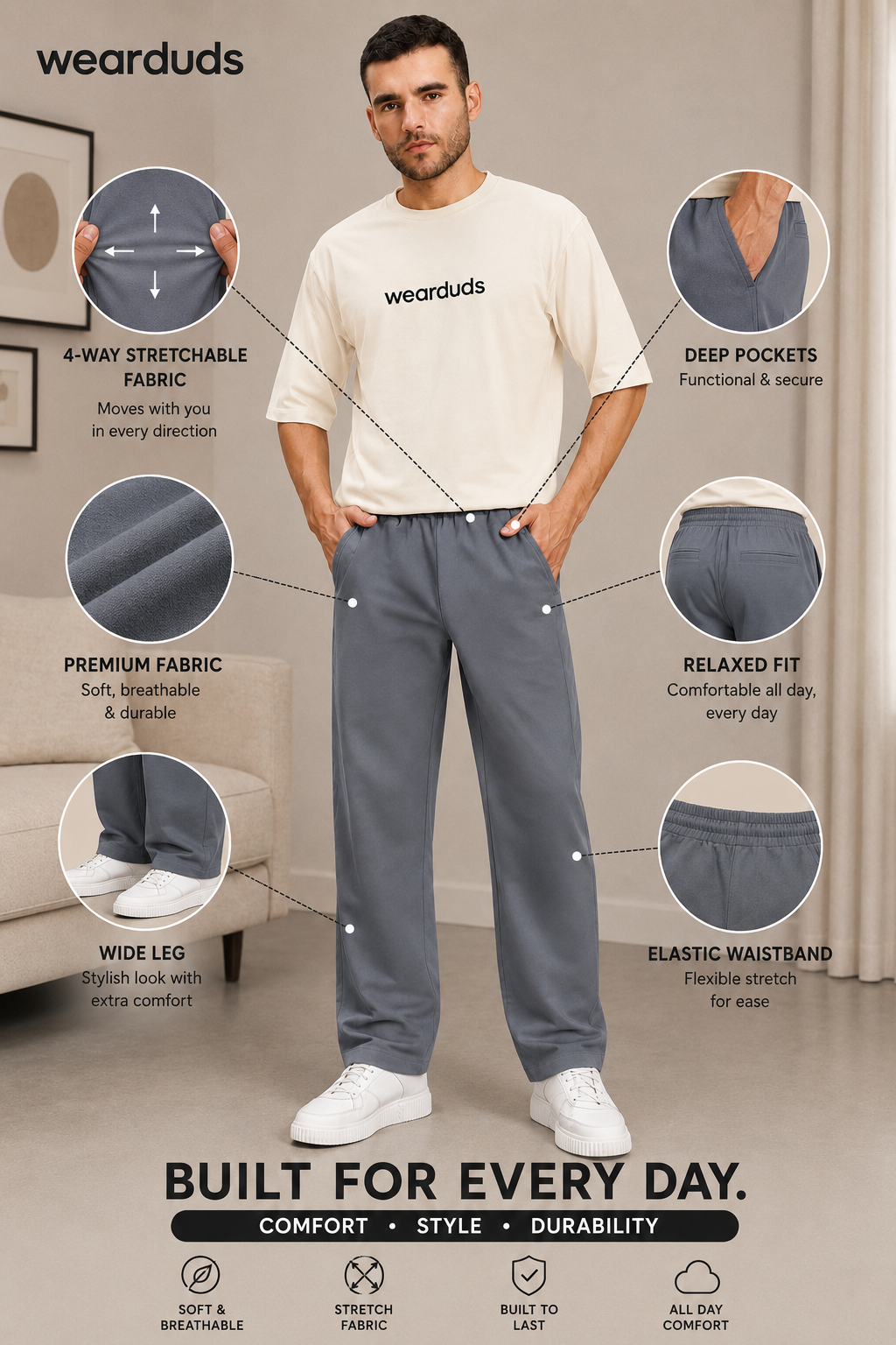 ATHLETIC DRESS TRACK TROUSERS GREY