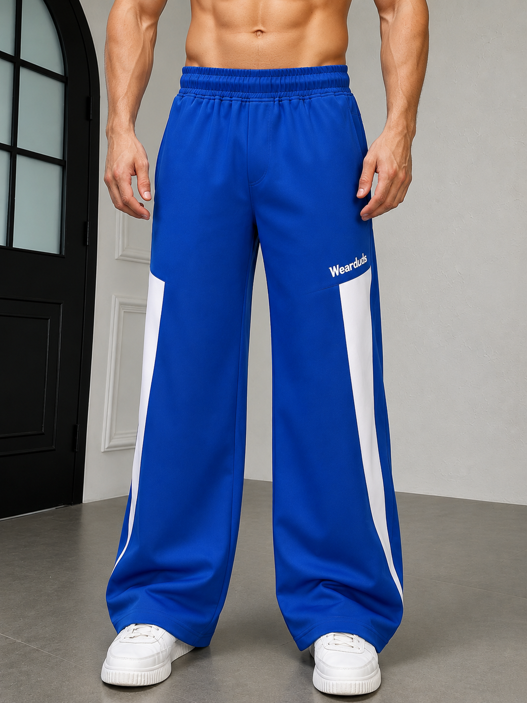 PULSE RELAXED-FIT JOGGERS BLUE WHITE