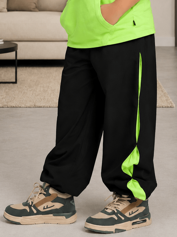 CYBER LIME JOGGER FOR BOYS GIRLS BLACK featuring vibrant lime accents with a sleek black design.